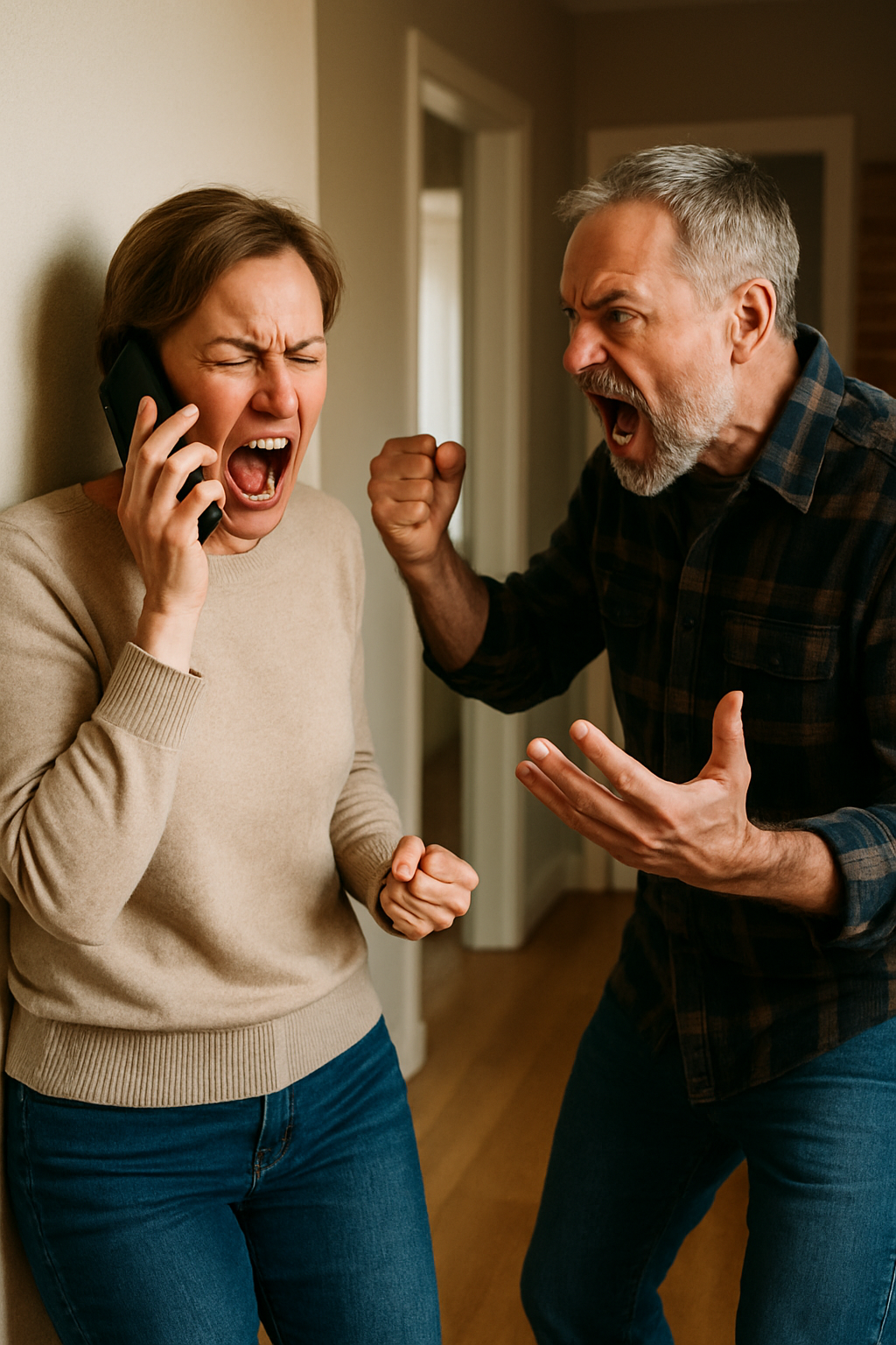 — Hol csavarogsz, te bolond? Már egy órája itt állunk az ajtó előtt! — kiabált Elena néni. Egy váratlan telefonhívás törte meg a reggel csendjét, felkavarva a hálószoba nyugalmát.