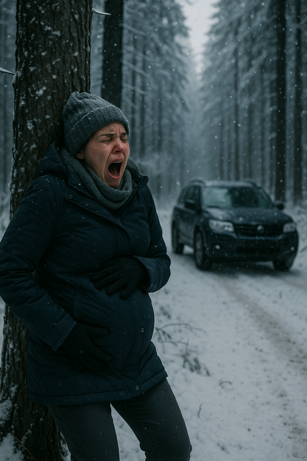 Egy várandós nő a hóviharban rekedt és elájult a hidegtől – de aki a segítségére sietett, mindenkit megdöbbentett 😱