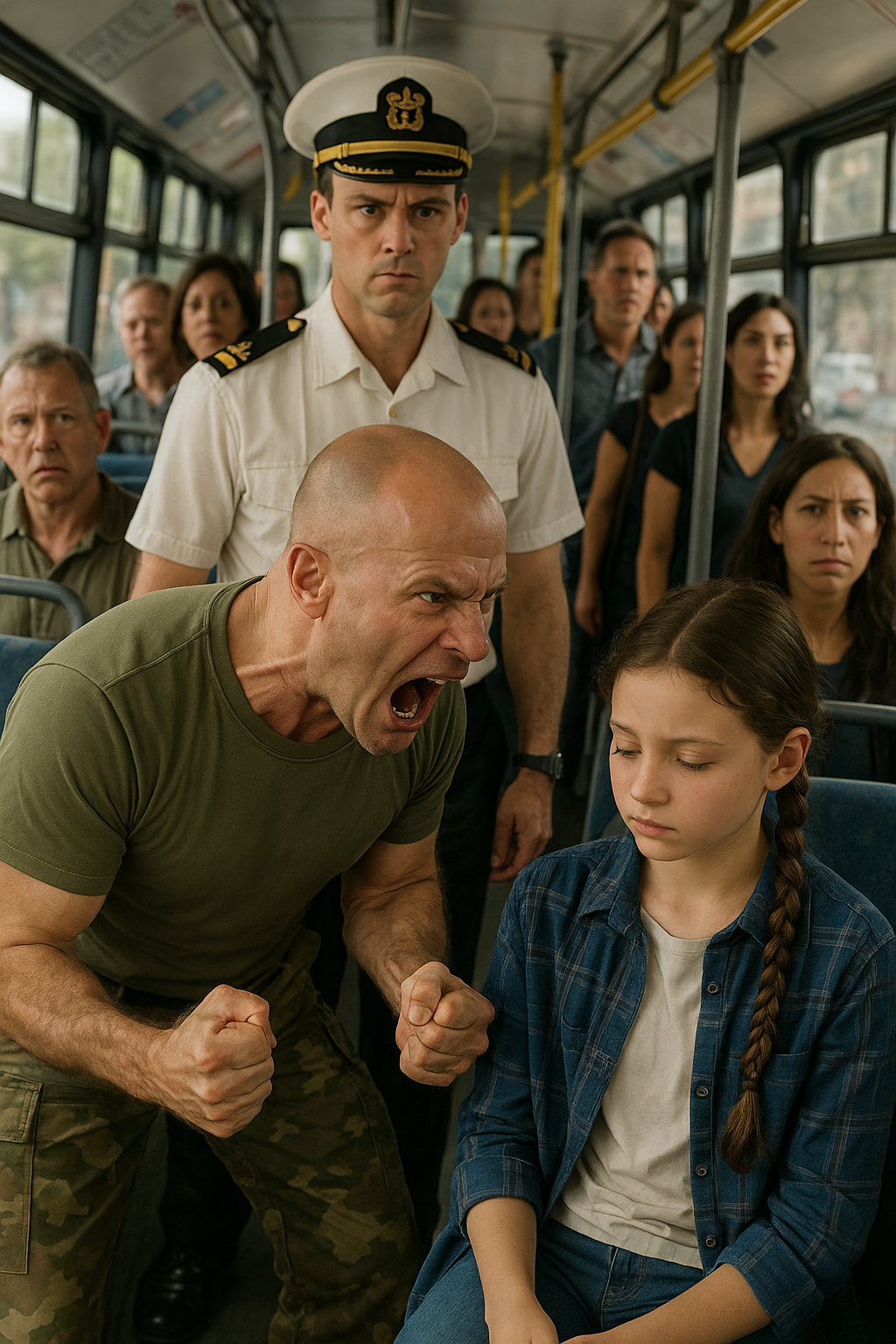 Az apa gúnyolta a saját lányát a buszon, de egy Navy mindent hallott, és úgy döntött, közbelép. A városi busz zötykölődött, miközben végighaladt Jacksonville, Florida külvárosain.