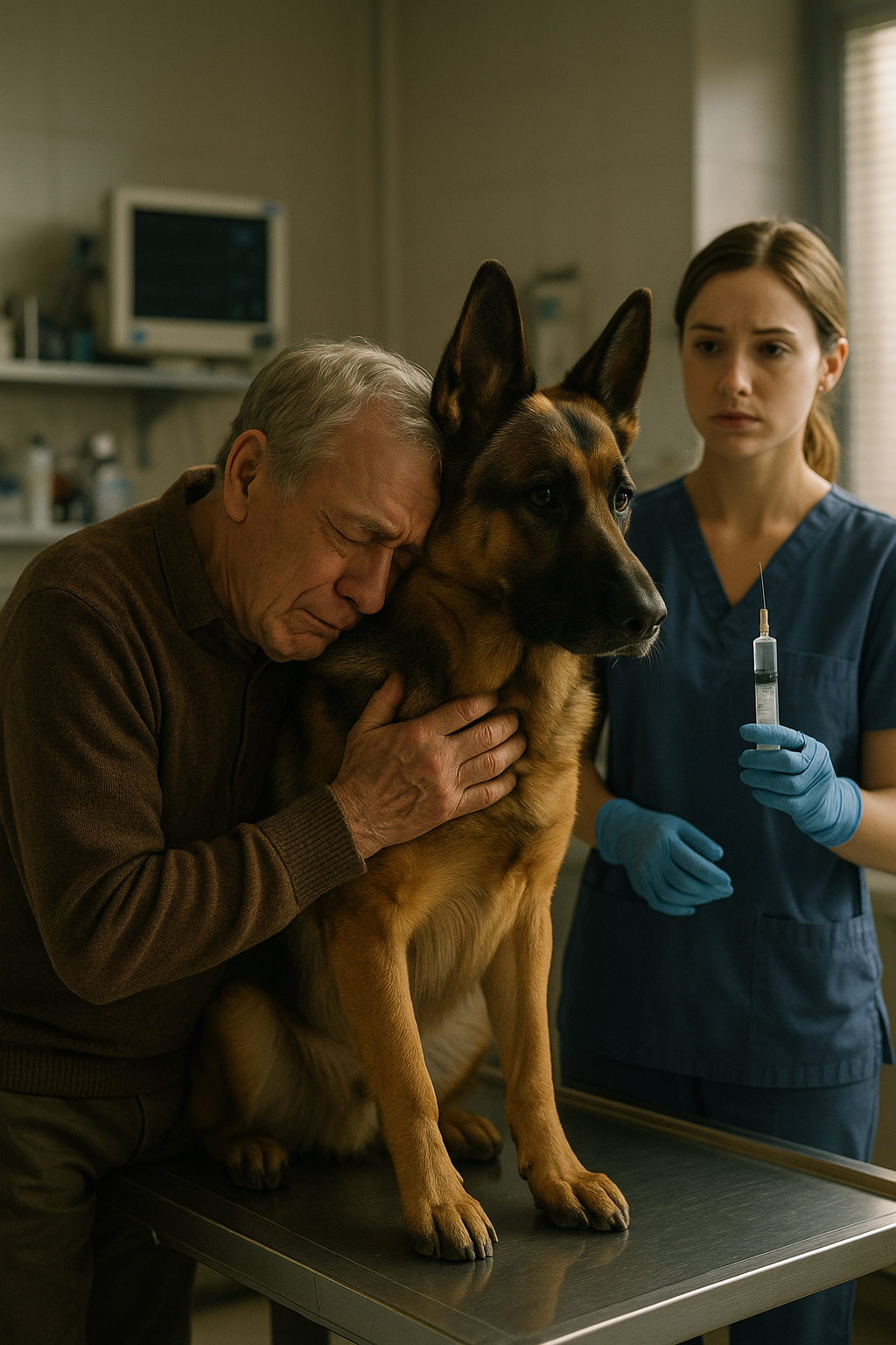 A kutya utoljára ölelte meg a gazdáját, közvetlenül az elaltatás előtt, de hirtelen az állatorvos felkiáltott: „Állj!” – ami ezután történt, mindenkit sírásra késztetett a klinikán.