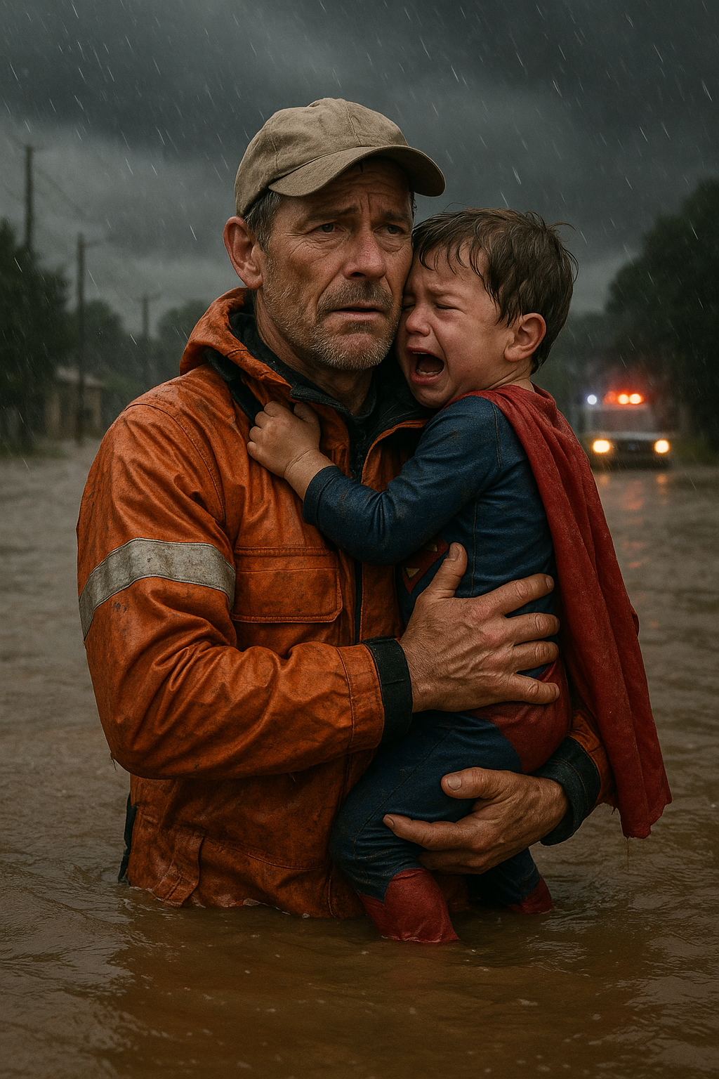 A Batmanos pizsamás kisfiú a nyakamba kapaszkodott, miközben mellkasig érő vízben gázoltam.
