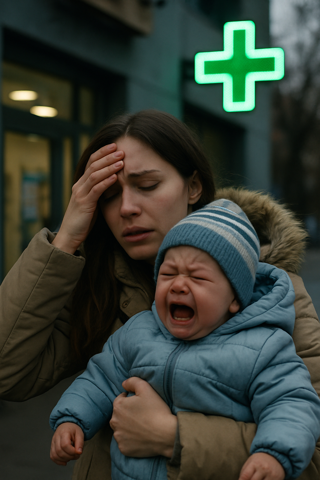 A gyógyszertár várójában halkan ringattam Emmát, remélve, hogy az üvege kitart, amíg nem szólítják a nevünket.