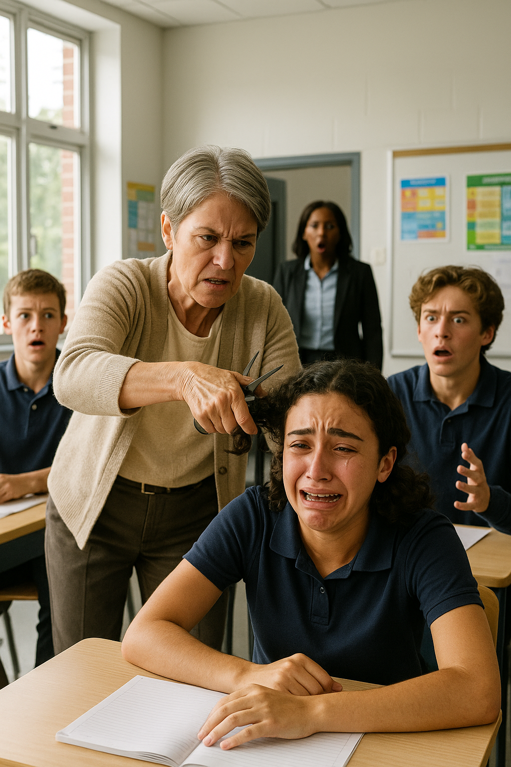 Egy r@ssz!sta tanárnő leborotválta egy fekete diáklány fejét az iskolában – de keservesen megbánta, amikor megérkezett a lány édesanyja, aki egy cég vezérigazgatója volt.