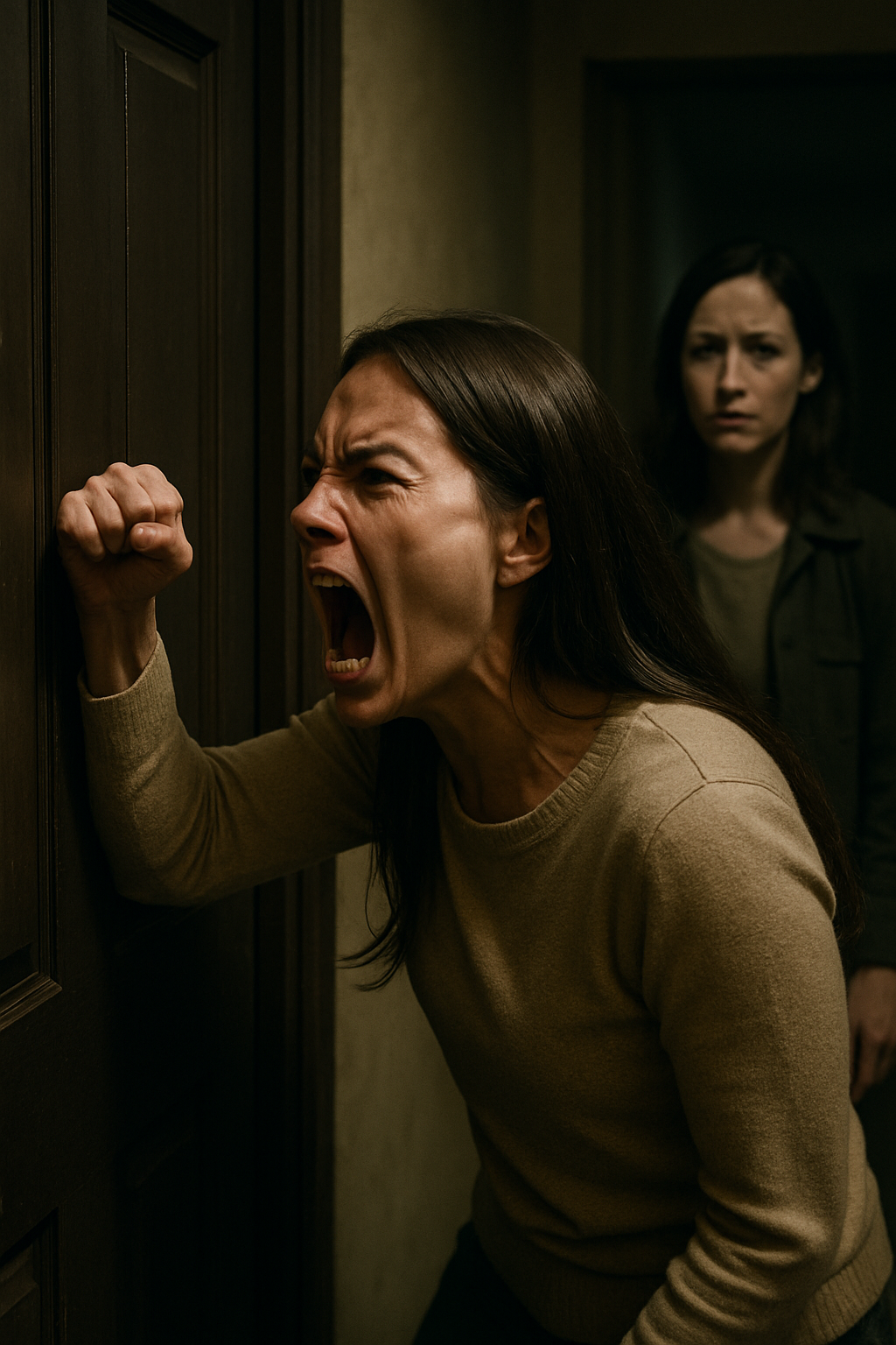 — Du MUSST uns reinlassen! — schrie die Schwester und hämmerte gegen die Tür. — Das ist eine FAMILIENwohnung und nicht dein PERSÖNLICHER Besitz!