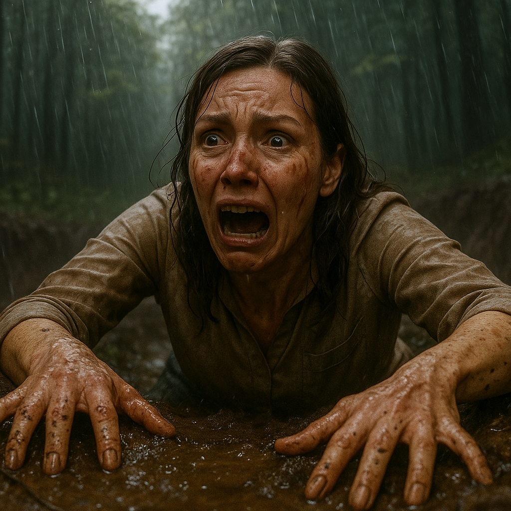 … Deszcz zacinał coraz mocniej. Z liści kapały