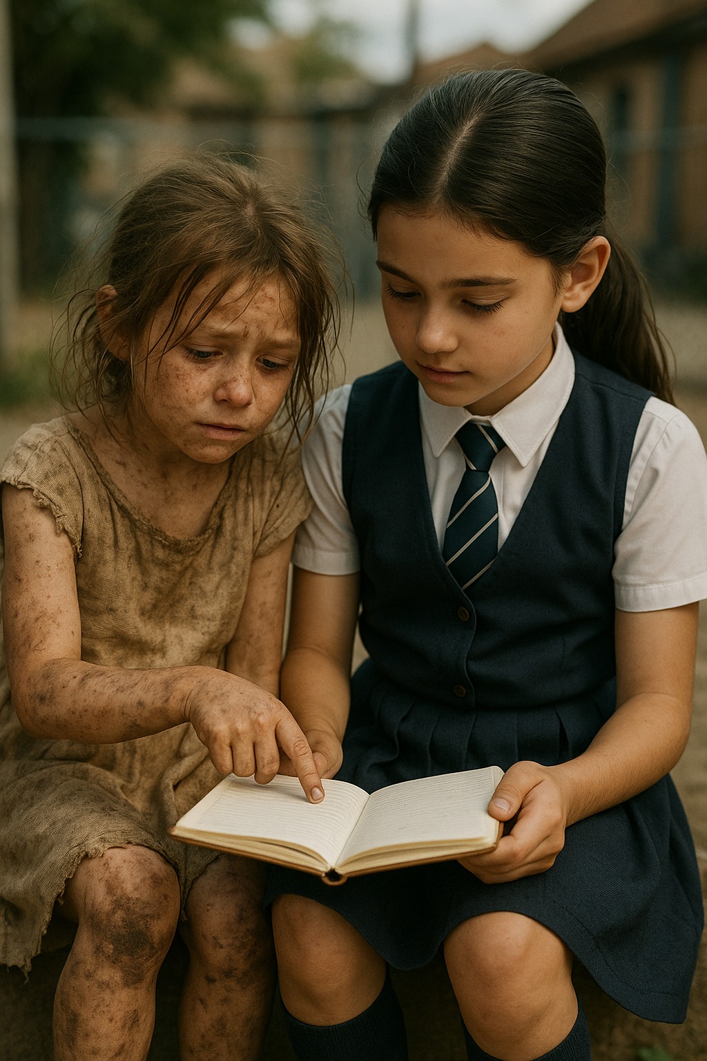 … Emily otarła buzię rękawem i zarzuciła plecak