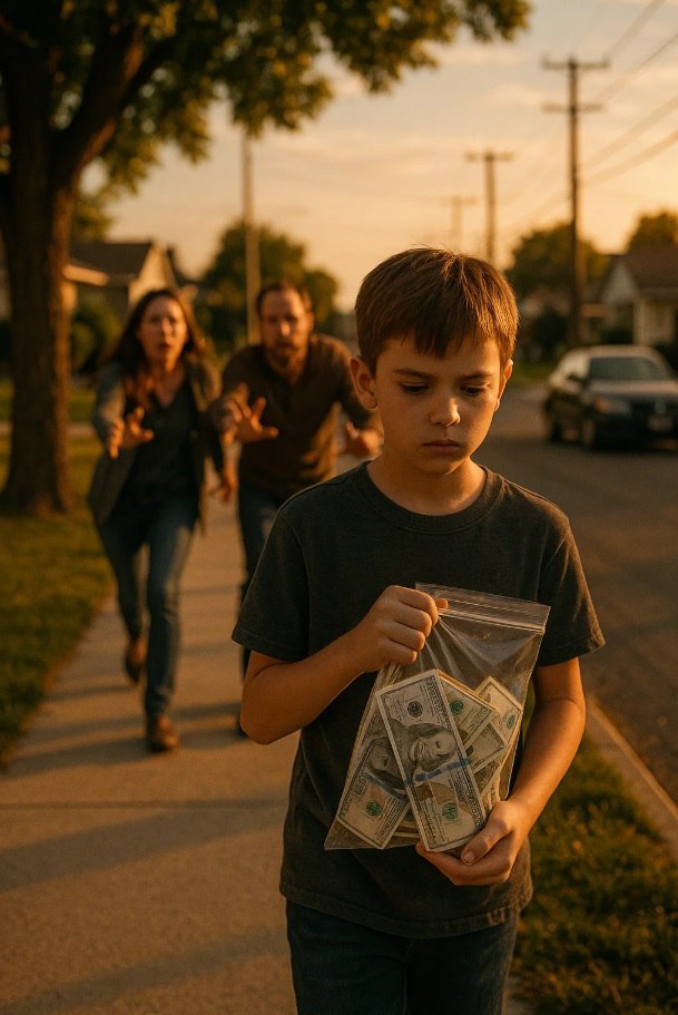 Egy hatéves kisfiú eltűnt fél órára — amikor visszatért, 100.000 dollár volt nála.