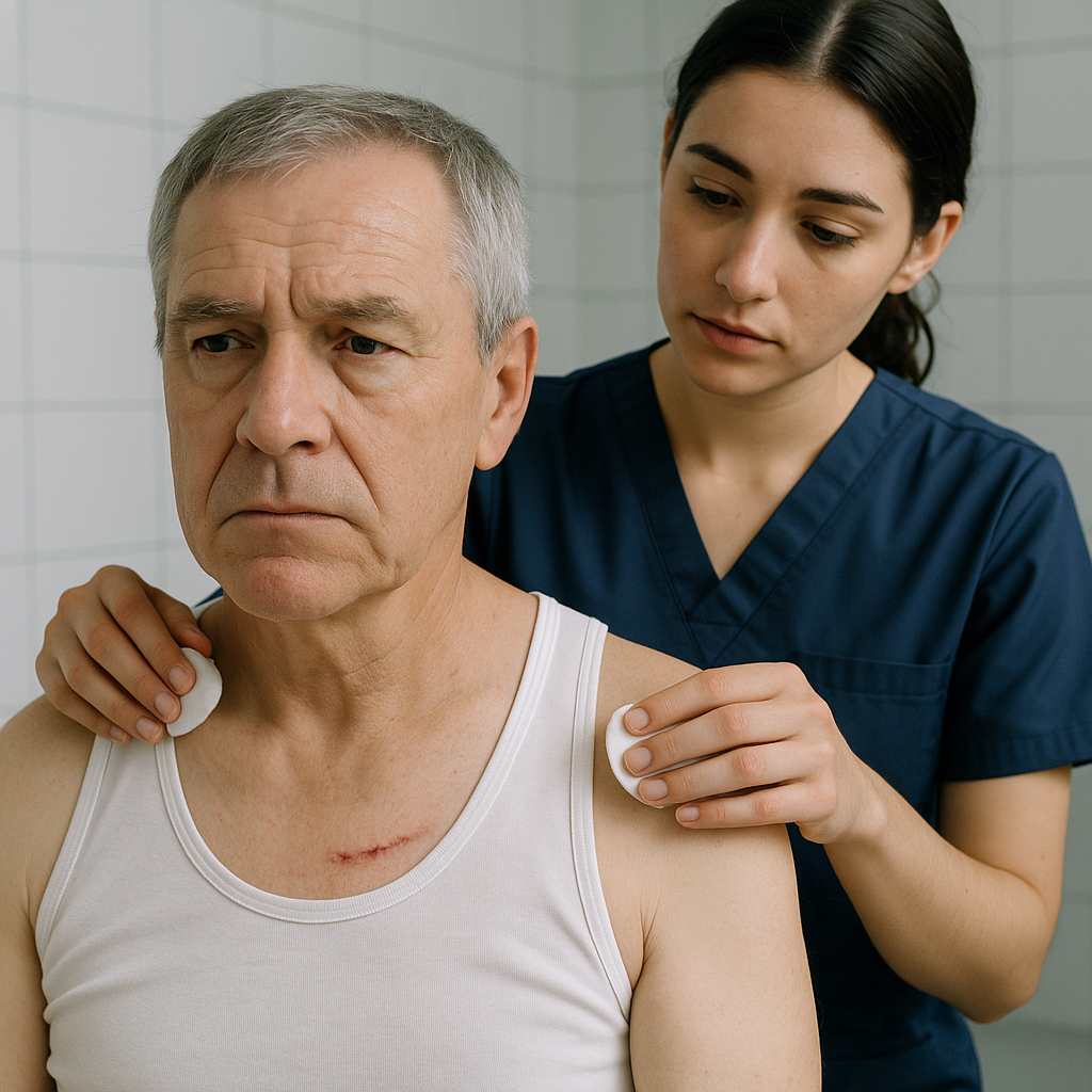 „Pomagałam teściowi, który jest sparaliżowany, wziąć kąpiel