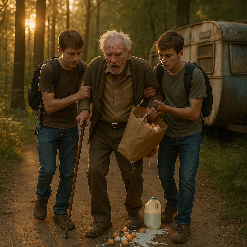 „Két tinédzser fiú segített egy magányos öregembernek, aki egy lepuszt