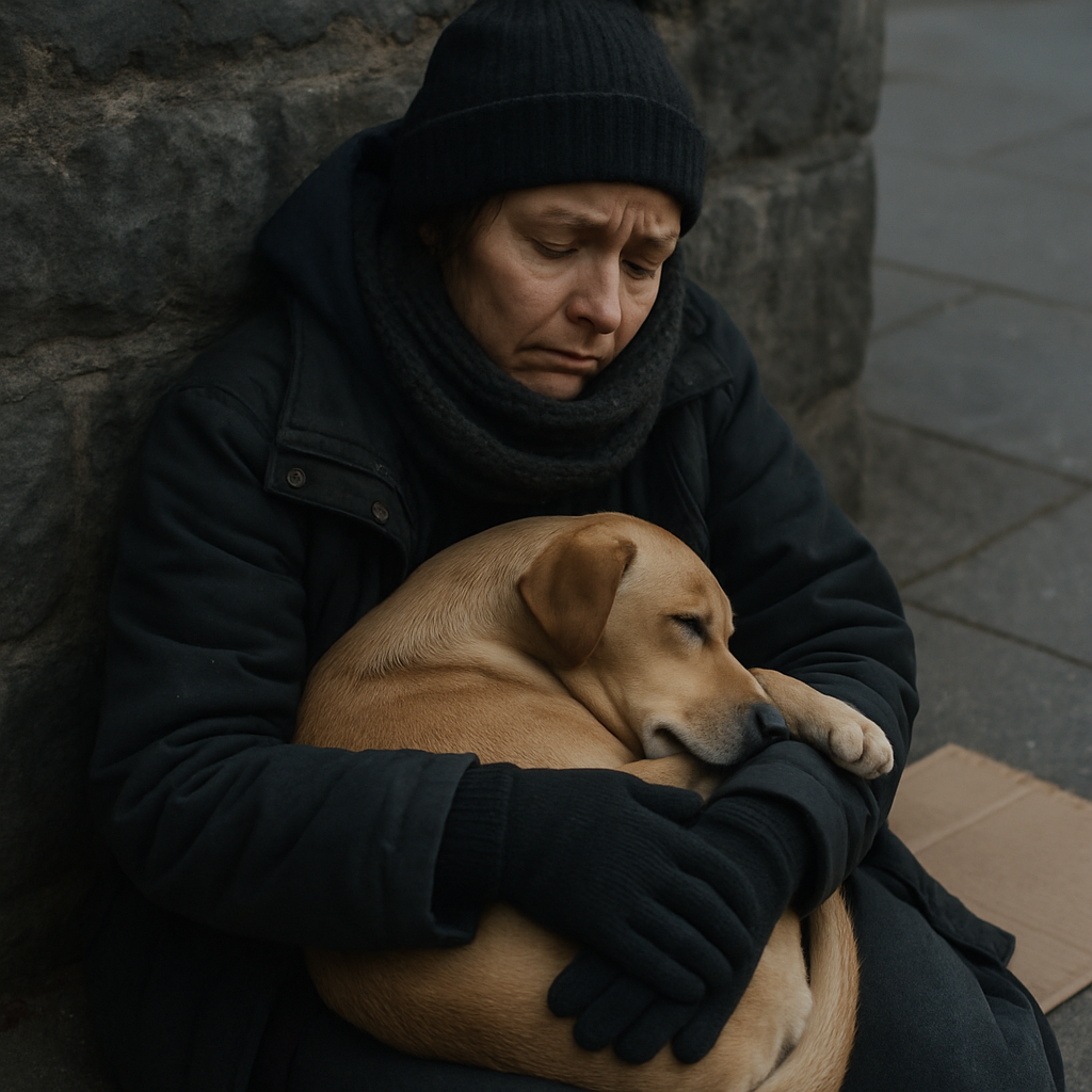 Oddałam prawie całą pensję bezdomnej kobiecie z psem – sześć miesięcy później dostałam od niej list.