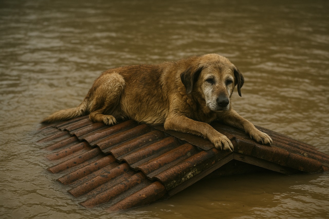 Nie miała już sił, by płynąć — i dokąd? Wszędzie wokół tylko woda, nie było się czego uchwycić. Westchnęła ciężko, zwinęła się w kłębek i zamilkła…