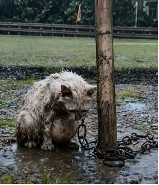 O północy po pustej ulicy poniósł się cichy płacz — słaby, drżący …