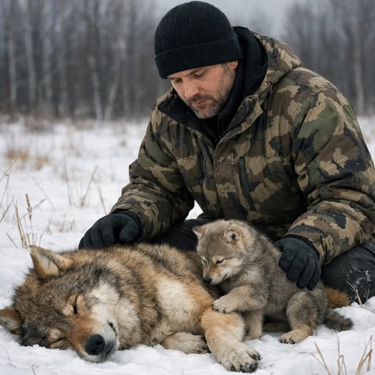Pewien mężczyzna uratował rannego wilka i jego młode, zupełnie