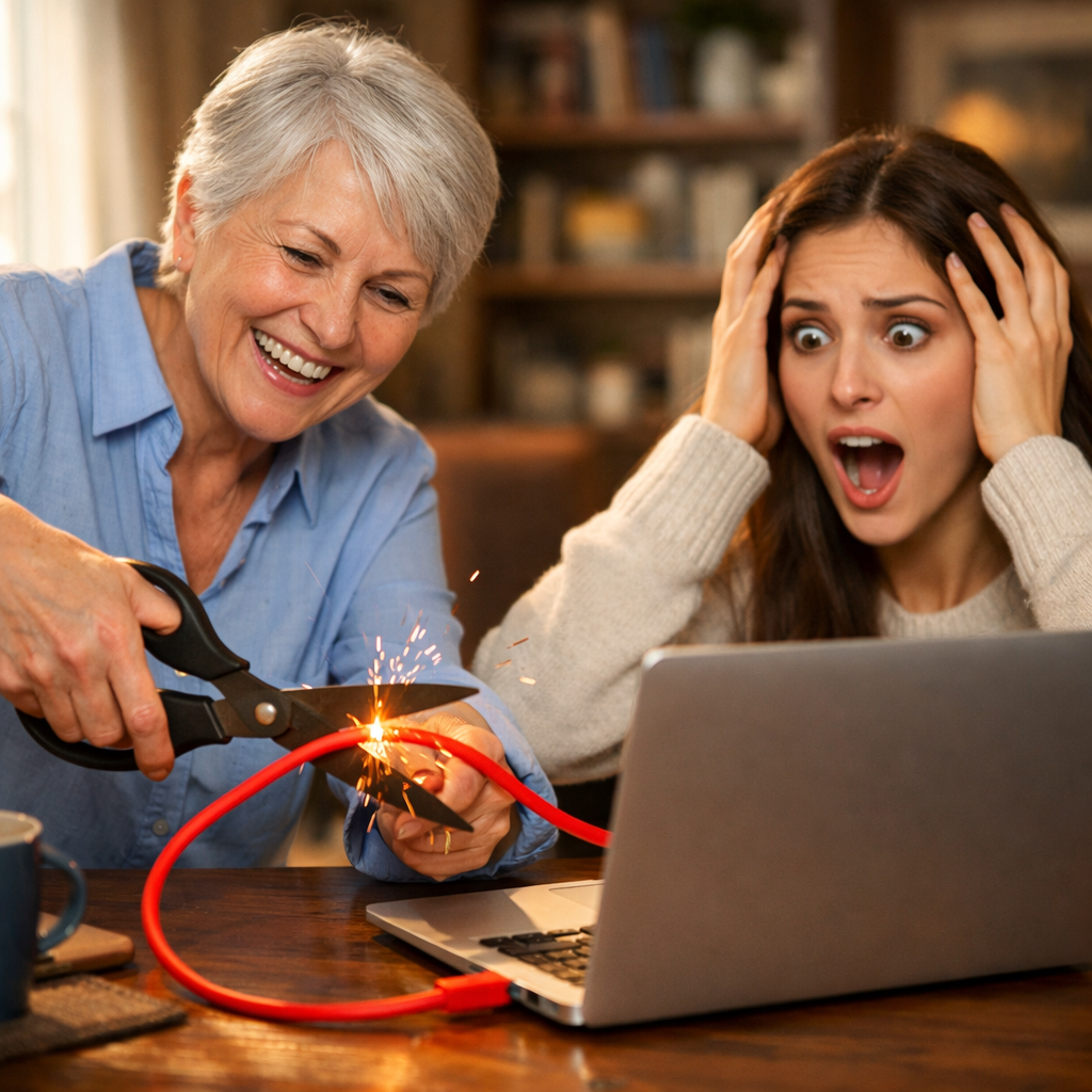 Soacră-mea mi-a ros cablul de internet ca să nu pot munci. Iar răspunsul meu a fost de-a dreptul elegant.