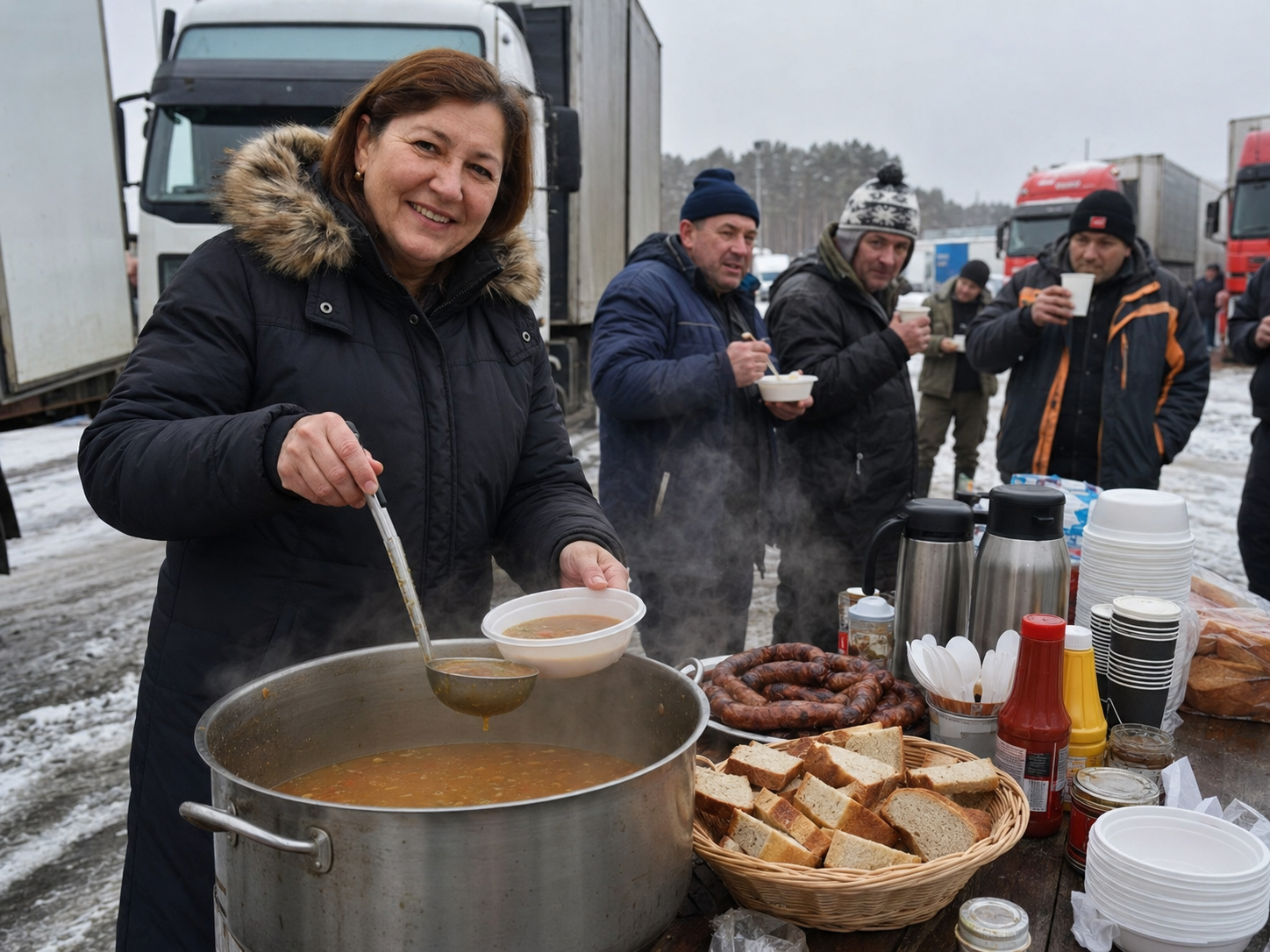 Wdowa po kierowcy ciężarówki ugościła zmarzniętych kierowców — a dwa dni później wrócili i spłacili jej dług.